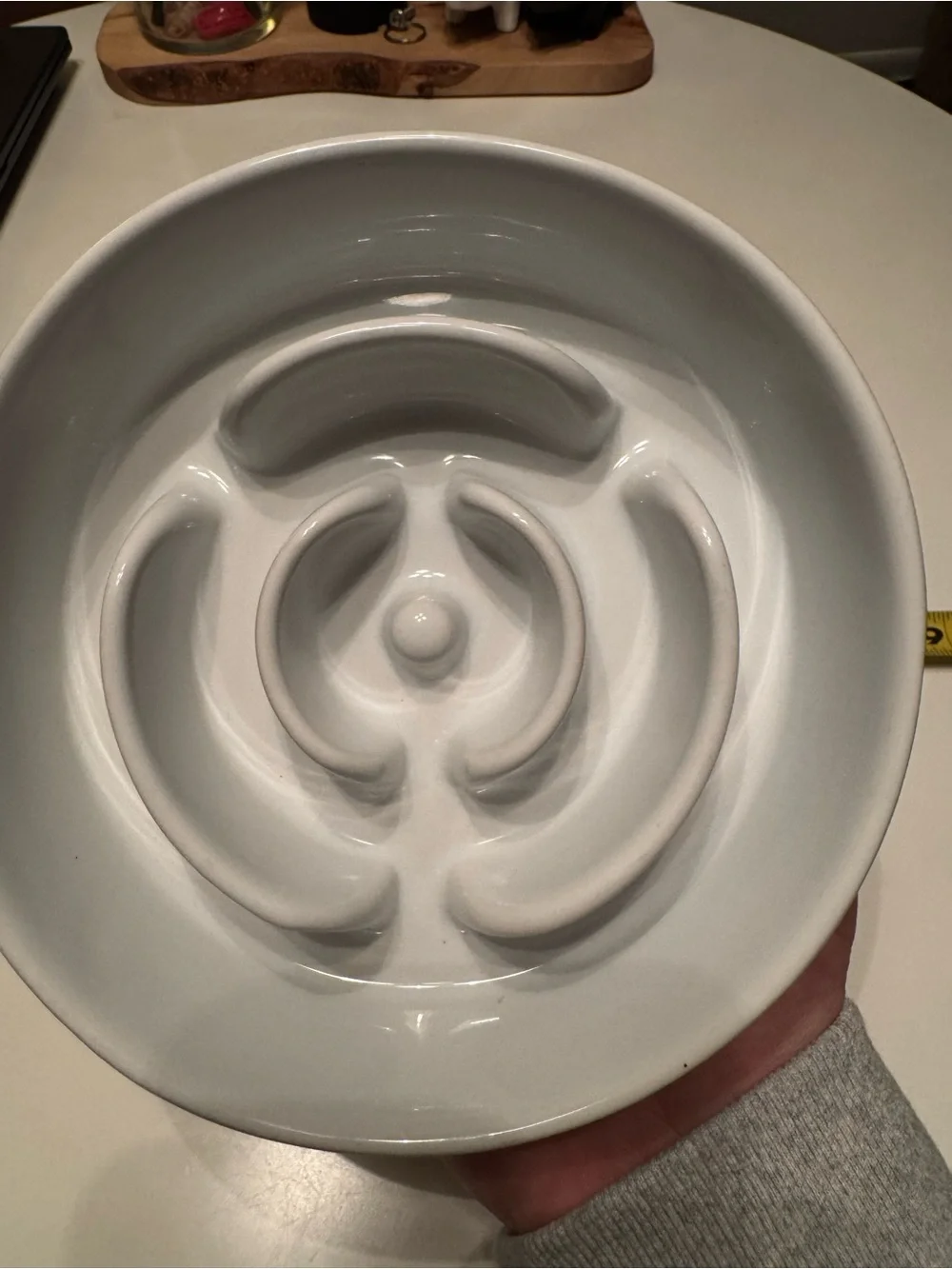 Ceramic Slow Feed Pet Bowl - White